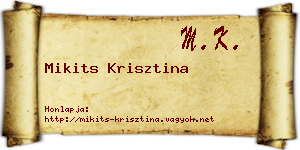 Mikits Krisztina névjegykártya
